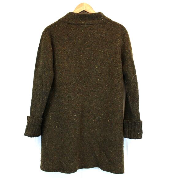 I'VORY‎ Womens L Cardigan Sweater Soft Wool Chunky Boho Hippie Green Purple - Picture 2 of 9
